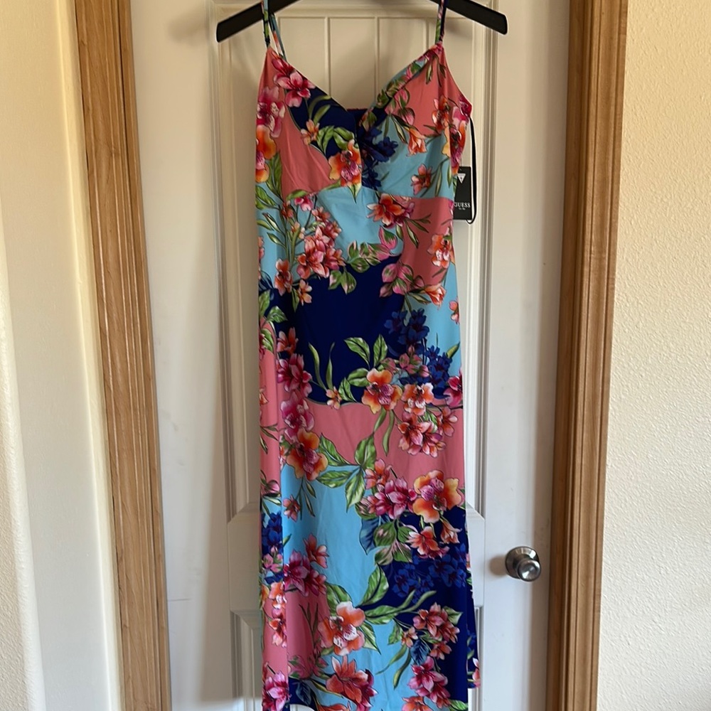 Guess Blue Sleeveless Maxi Sundress